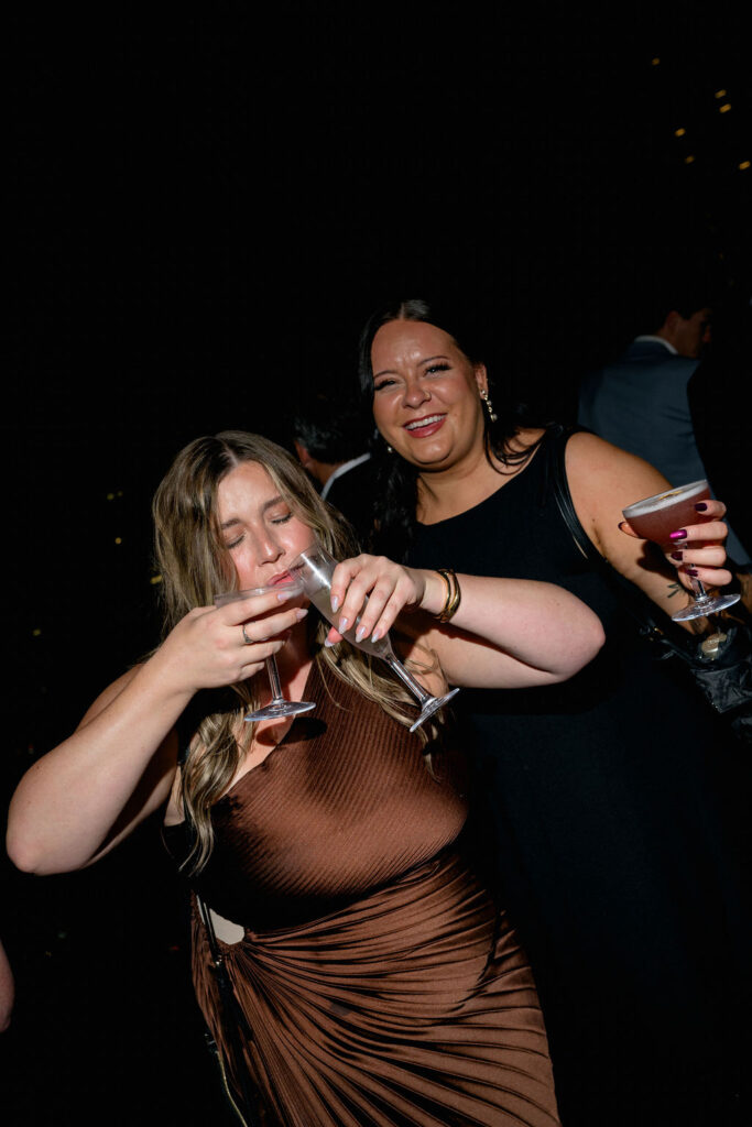 wedding guests enjoying reception at fiorettas in west loop chicago il