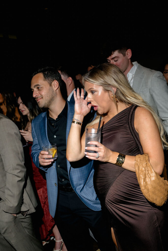 wedding guests enjoying reception at fiorettas in west loop chicago il